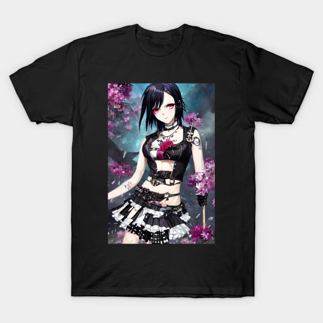 Anime gothic punk girl, emo girl T-Shirt by Ravenglow